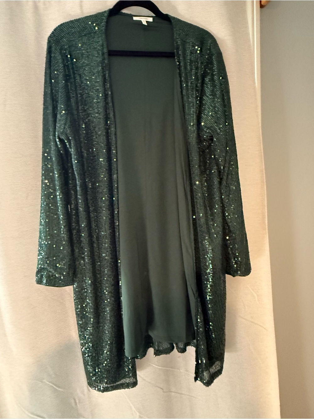 Maurices Emerald Green Sequin-Trim Cardigan